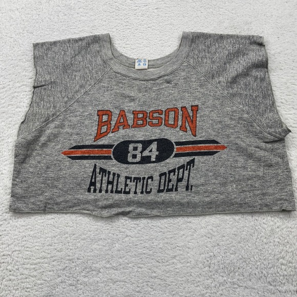Vintage 80s Babson College 84 Athletic Dept Champion Cropped